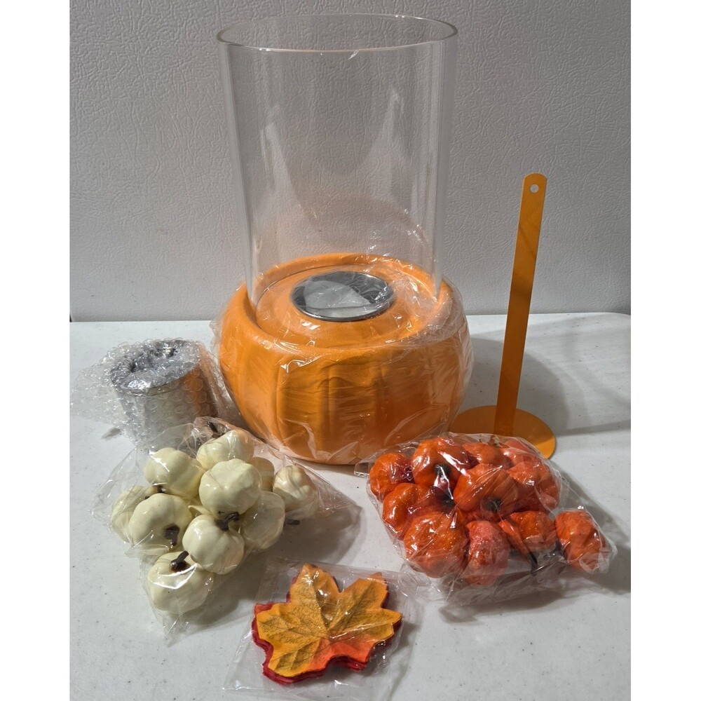 Portable Mini Tabletop Pumpkin Fireplace Orange NEW Fall Halloween